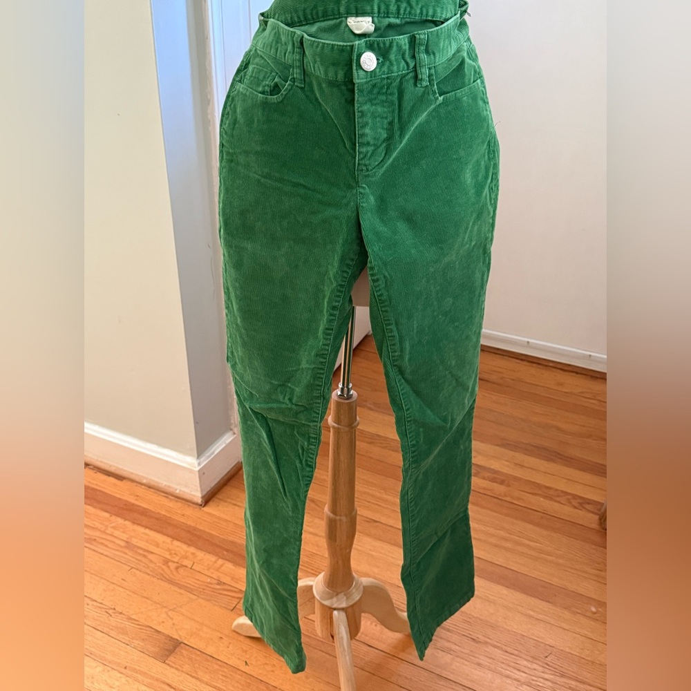 J. Crew Vibrant Green Corduroy Trousers